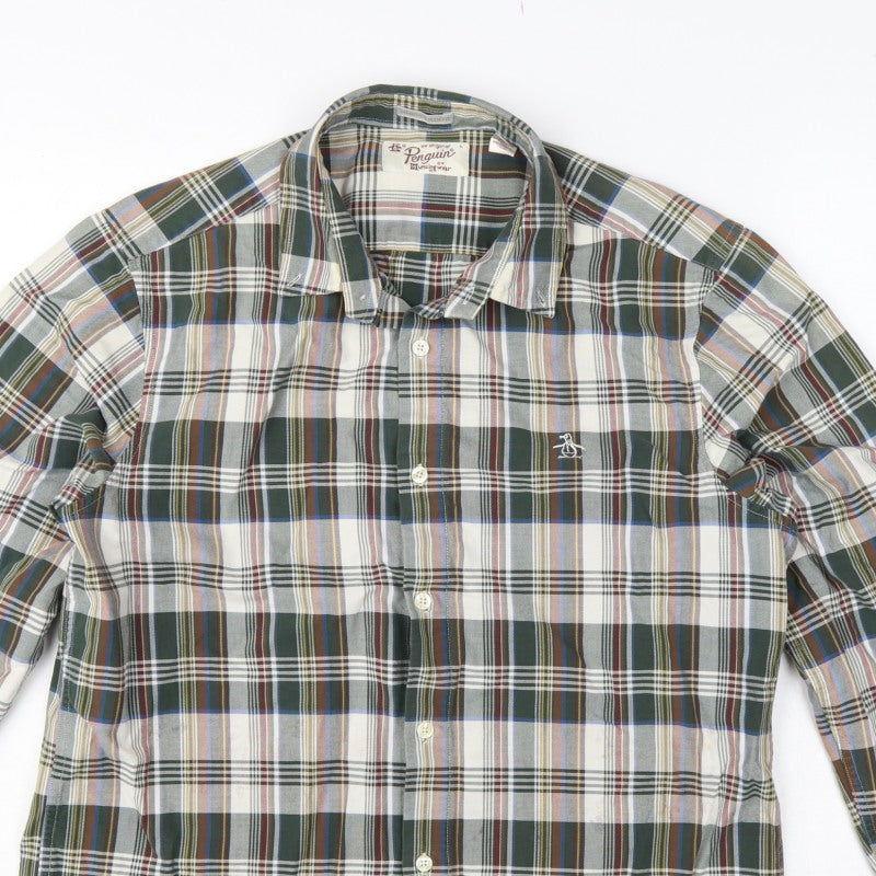 Original Penguin Men’s L Multicoloured Plaid Slim Fit Long Sleeve Shirt