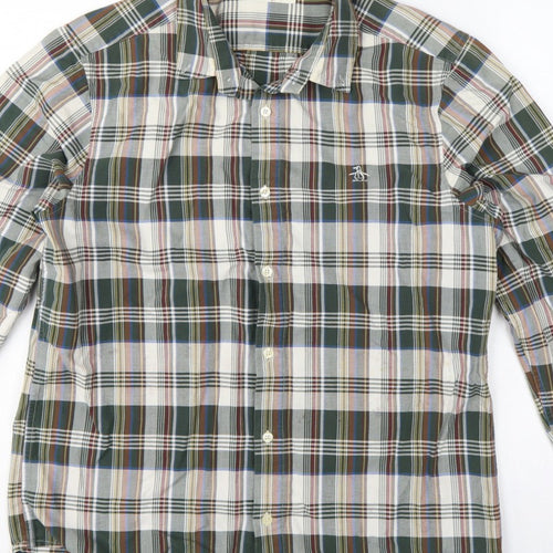 Original Penguin Men’s L Multicoloured Plaid Slim Fit Long Sleeve Shirt