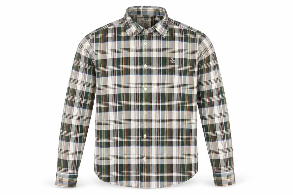 Original Penguin Men’s L Multicoloured Plaid Slim Fit Long Sleeve Shirt