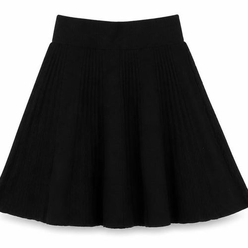 Oasis Women Black XS Flared Knit Knee Length High Rise Skirt