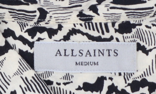 AllSaints Men’s M Multicoloured Geometric Viscose Short Sleeve Shirt