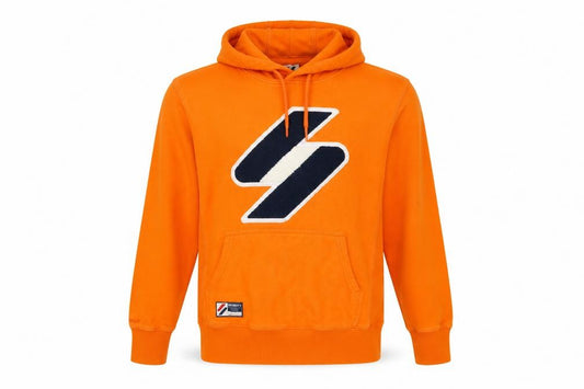 Superdry Men’s Orange M Pullover Hoodie Logo Graphic Pocket