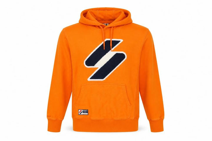 Superdry Men’s Orange M Pullover Hoodie Logo Graphic Pocket