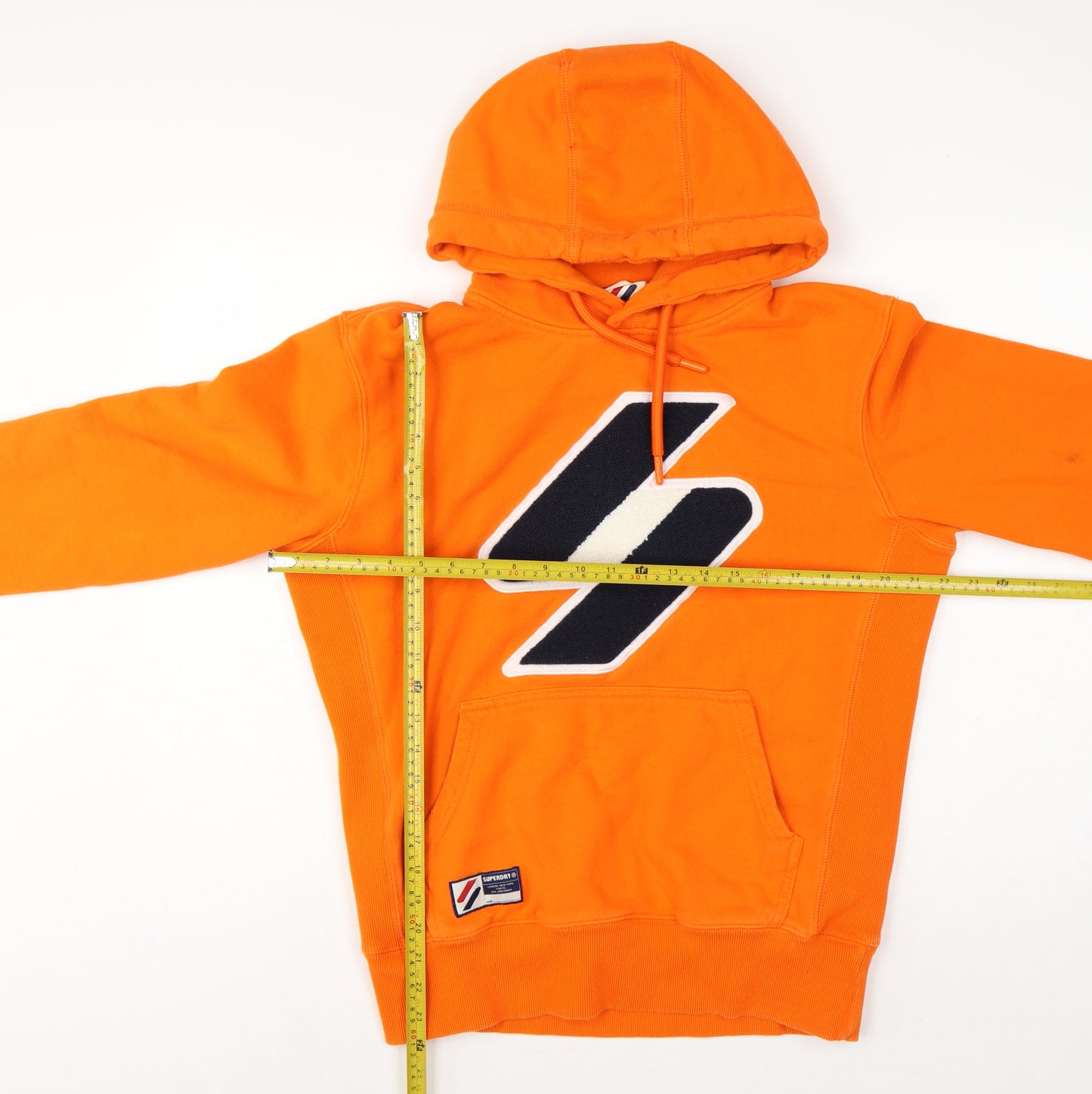 Superdry Men’s Orange M Pullover Hoodie Logo Graphic Pocket
