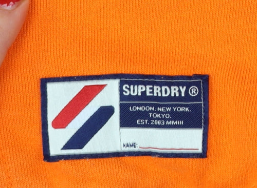 Superdry Men’s Orange M Pullover Hoodie Logo Graphic Pocket
