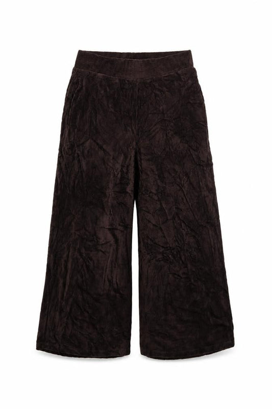Marks & Spencer Women Brown UK 12 Wide Leg Corduroy Trousers