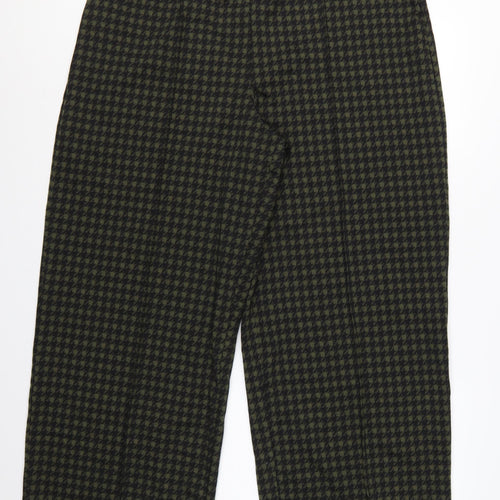 M&S Women’s Green Black Size 20 High Rise Wide Leg Geometric Trousers