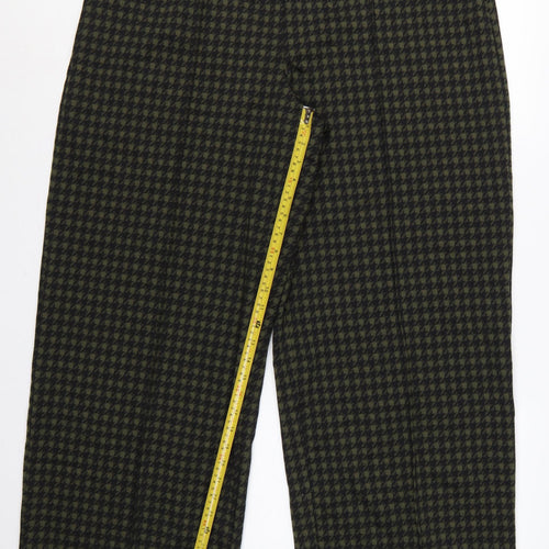 M&S Women’s Green Black Size 20 High Rise Wide Leg Geometric Trousers