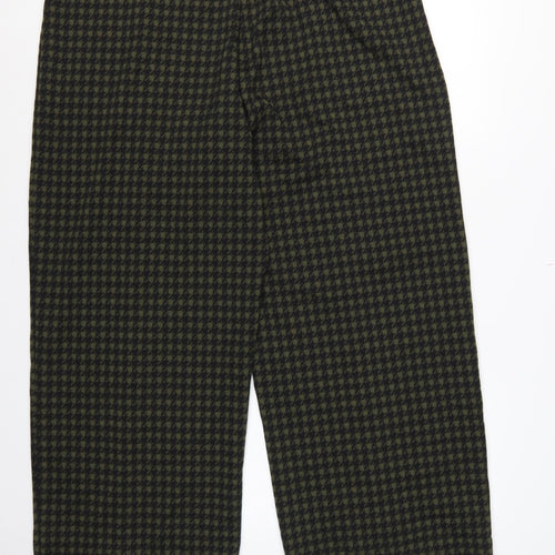 M&S Women’s Green Black Size 20 High Rise Wide Leg Geometric Trousers