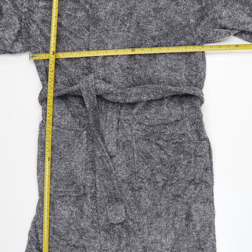 Marks and Spencer Men Grey S Fleece Belted Dressing Gown Robe