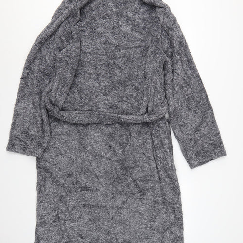 Marks and Spencer Men Grey S Fleece Belted Dressing Gown Robe