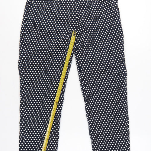 M&S Women’s Blue Polka Dot Tapered Trousers UK 8 Short