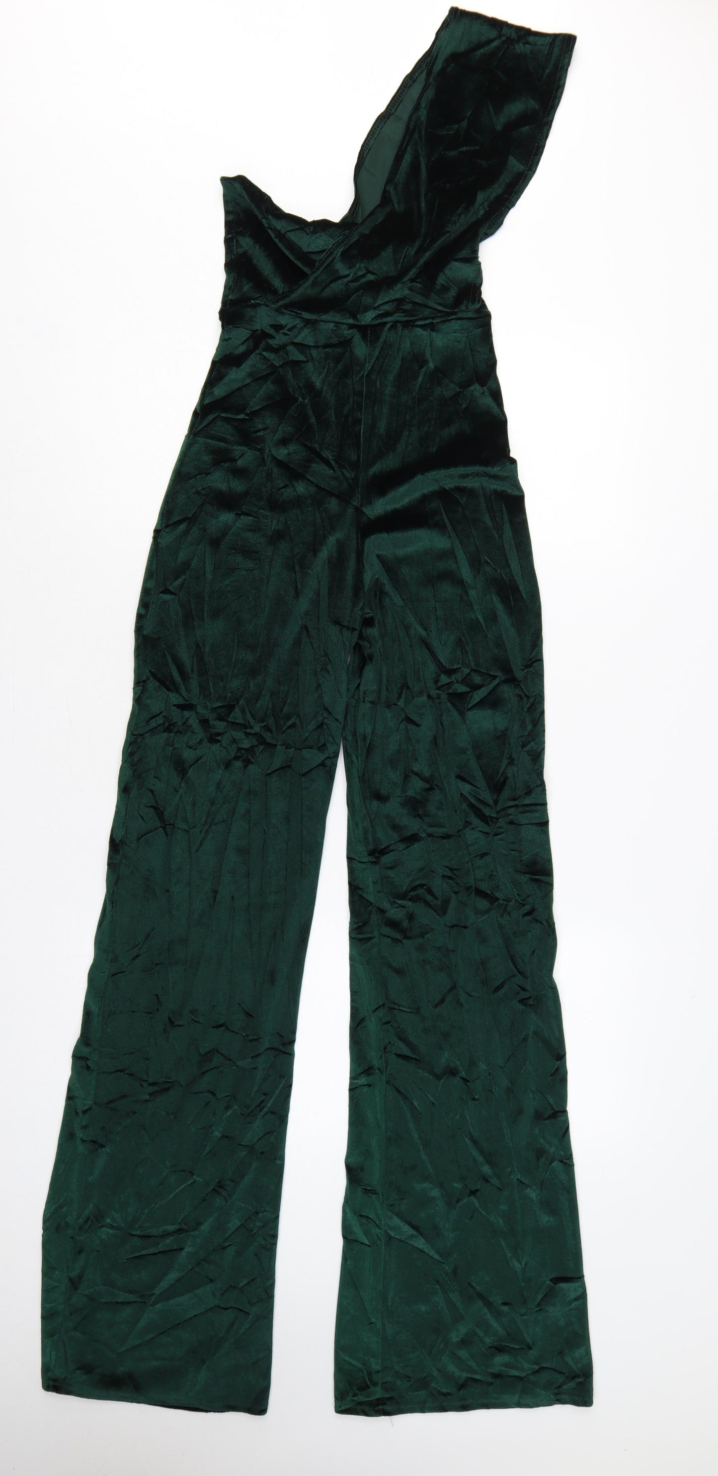 PrettyLittleThing Women Green UK 6 One Shoulder Wide Leg Jumpsuit