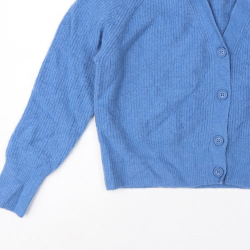 Hush Women’s Blue M V-Neck Button Knit Cardigan Long Sleeve
