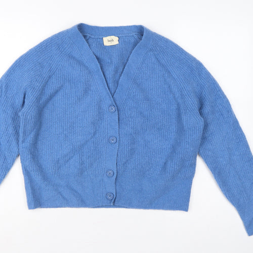 Hush Women’s Blue M V-Neck Button Knit Cardigan Long Sleeve