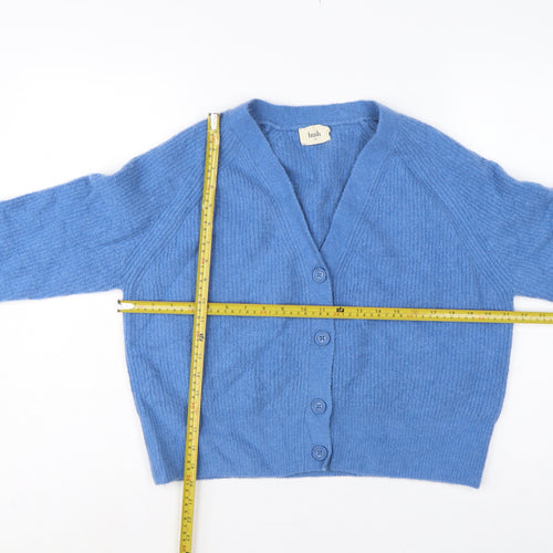 Hush Women’s Blue M V-Neck Button Knit Cardigan Long Sleeve