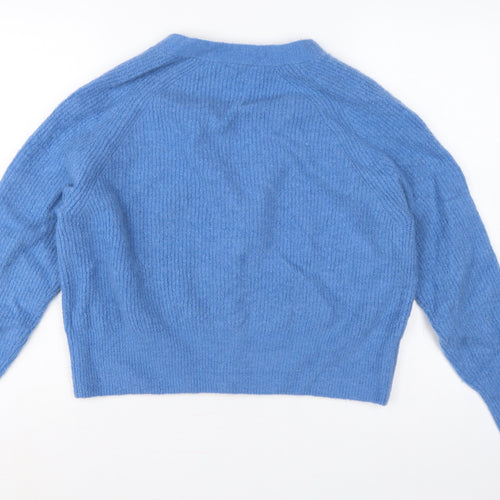 Hush Women’s Blue M V-Neck Button Knit Cardigan Long Sleeve