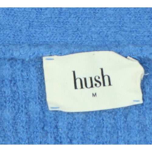 Hush Women’s Blue M V-Neck Button Knit Cardigan Long Sleeve