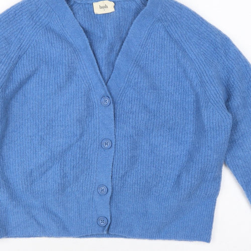 Hush Women’s Blue M V-Neck Button Knit Cardigan Long Sleeve
