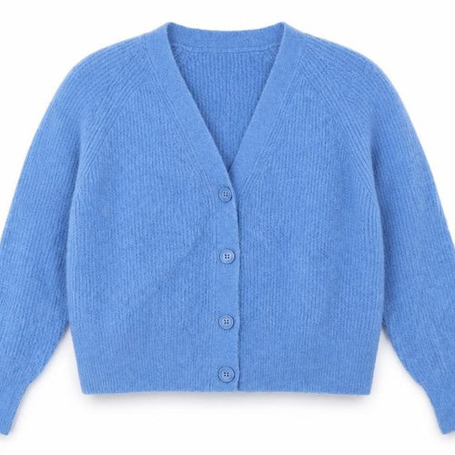 Hush Women’s Blue M V-Neck Button Knit Cardigan Long Sleeve