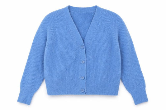 Hush Women’s Blue M V-Neck Button Knit Cardigan Long Sleeve