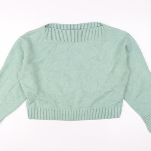 & Other Stories Women's Mint Green M Mock Neck Knit Pullover Jumper