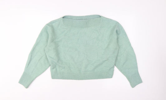 & Other Stories Women's Mint Green M Mock Neck Knit Pullover Jumper