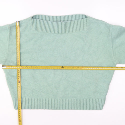 & Other Stories Women's Mint Green M Mock Neck Knit Pullover Jumper