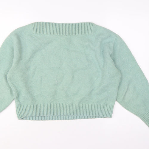 & Other Stories Women's Mint Green M Mock Neck Knit Pullover Jumper