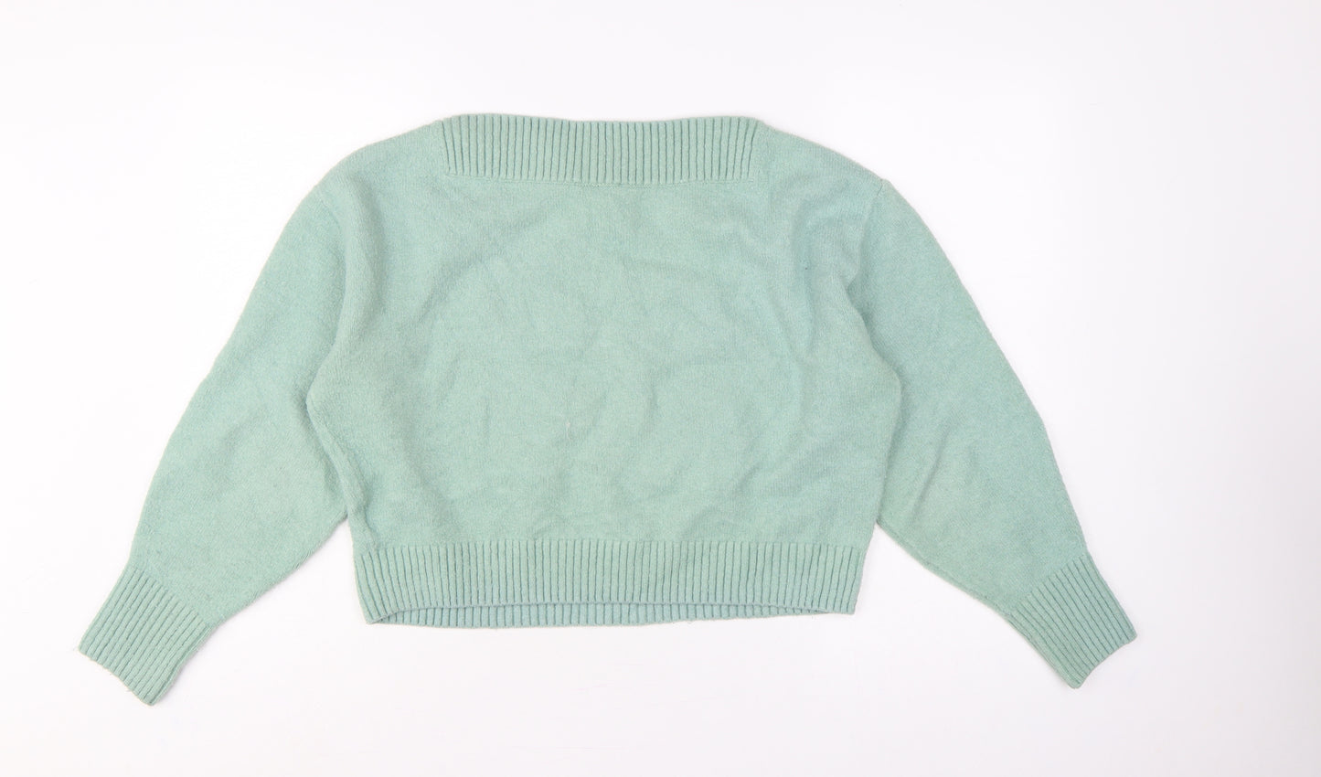 & Other Stories Women's Mint Green M Mock Neck Knit Pullover Jumper