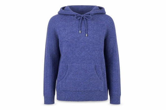 Marks & Spencer Women’s Blue M Hooded Knit Pullover Jumper Pockets