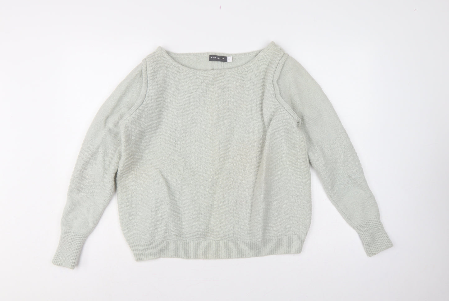 Mint Velvet Women Grey Alpaca Wool Blend Crew Neck Jumper Size 14