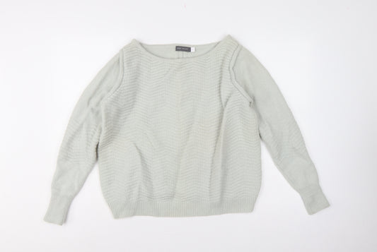 Mint Velvet Women Grey Alpaca Wool Blend Crew Neck Jumper Size 14