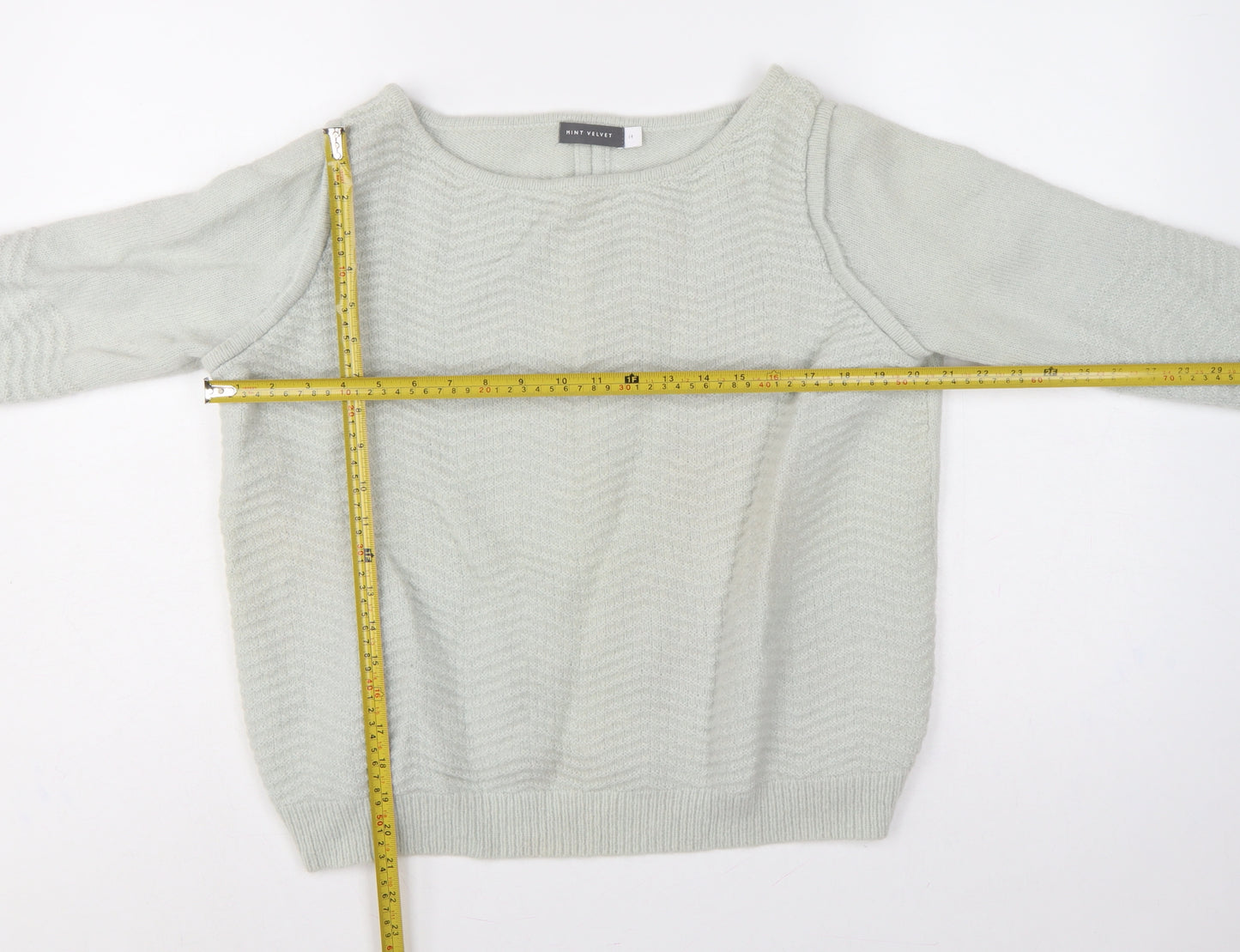 Mint Velvet Women Grey Alpaca Wool Blend Crew Neck Jumper Size 14