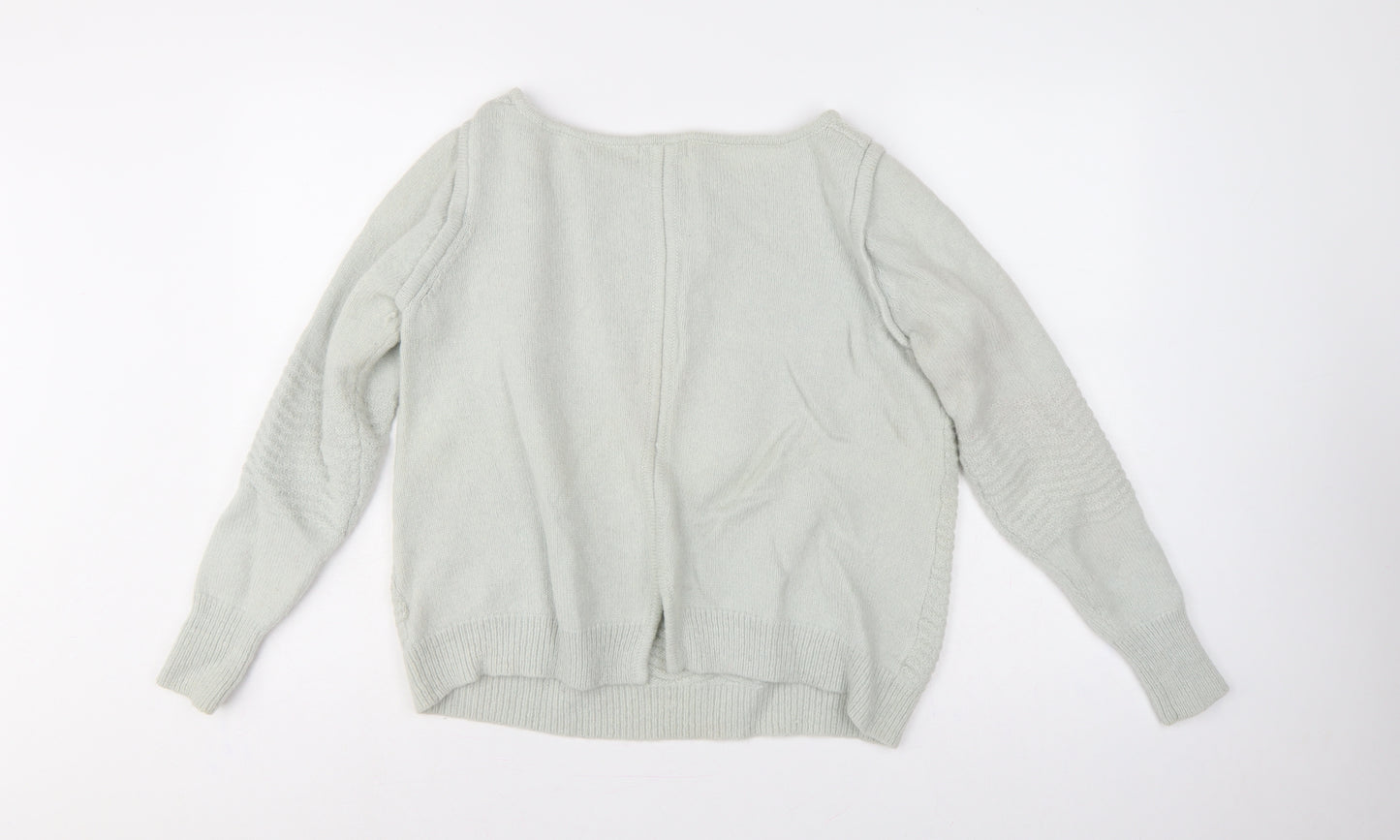 Mint Velvet Women Grey Alpaca Wool Blend Crew Neck Jumper Size 14