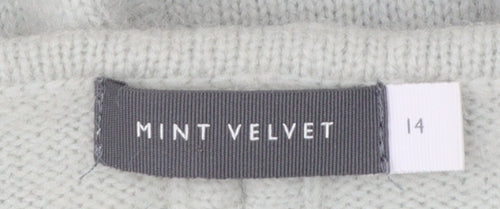 Mint Velvet Women Grey Alpaca Wool Blend Crew Neck Jumper Size 14