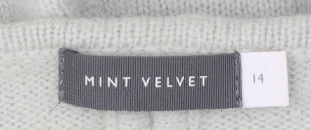Mint Velvet Women Grey Alpaca Wool Blend Crew Neck Jumper Size 14
