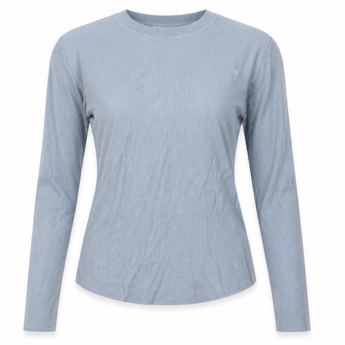 Zara Women Blue M Ribbed Knit Long Sleeve Crew Neck Pullover Jumper