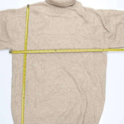 MNG Women’s Beige UK 12 Roll Neck Long Sleeve Knit Pullover Jumper
