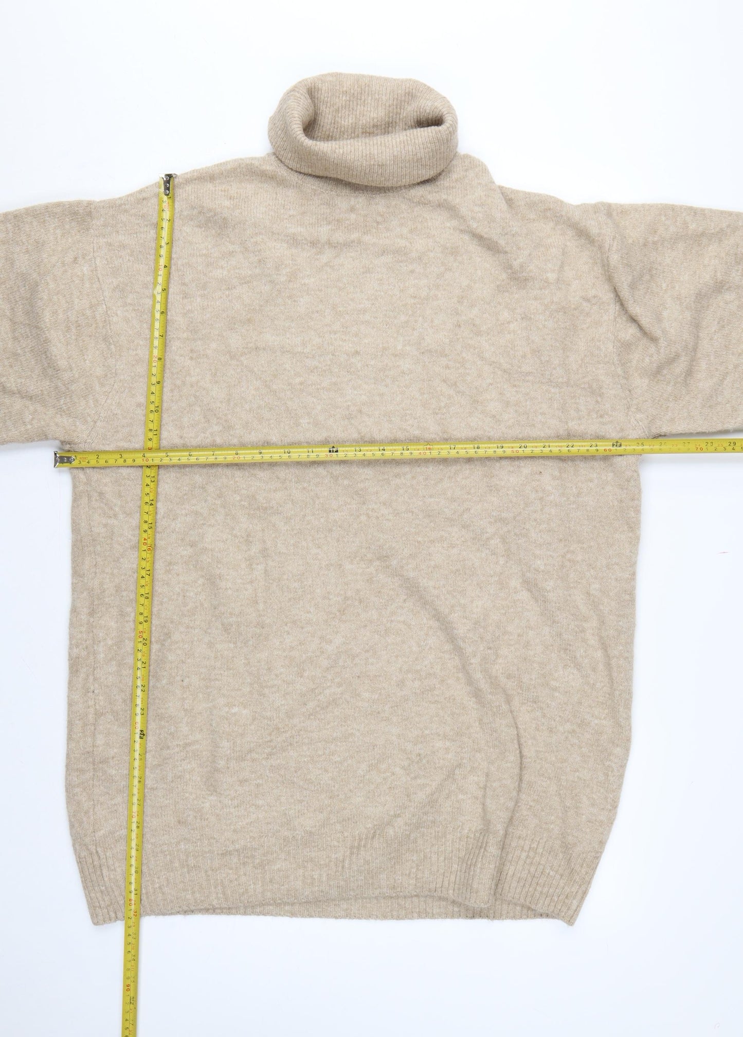 MNG Women’s Beige UK 12 Roll Neck Long Sleeve Knit Pullover Jumper