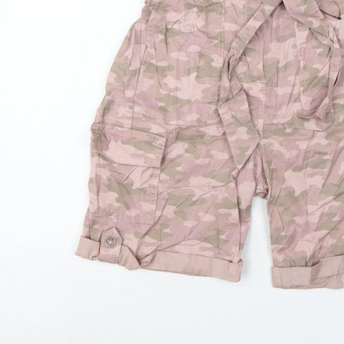 Marks & Spencer Women’s Pink Camo Cargo Shorts UK 8 Belted