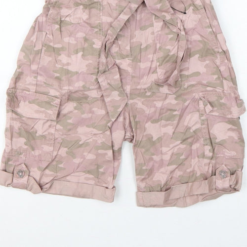 Marks & Spencer Women’s Pink Camo Cargo Shorts UK 8 Belted