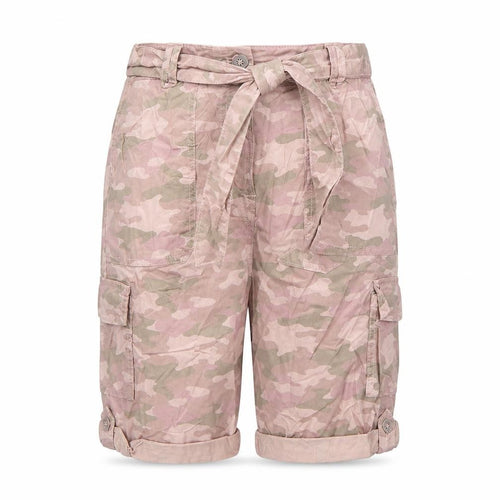 Marks & Spencer Women’s Pink Camo Cargo Shorts UK 8 Belted