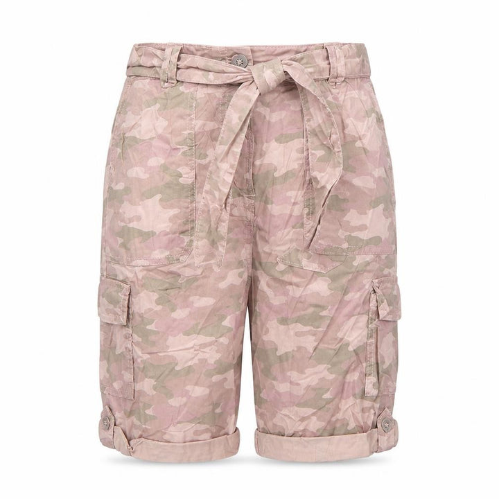 Marks & Spencer Women’s Pink Camo Cargo Shorts UK 8 Belted