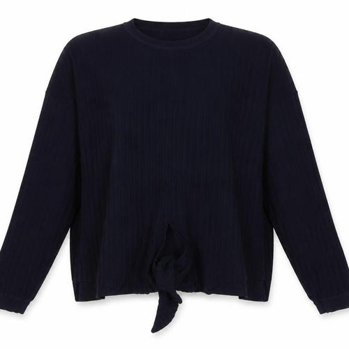 Autograph Women’s Navy UK 12 Rib Knit Tie Hem Pullover Jumper