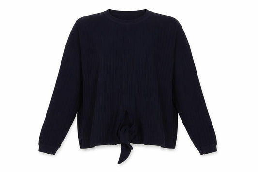 Autograph Women’s Navy UK 12 Rib Knit Tie Hem Pullover Jumper
