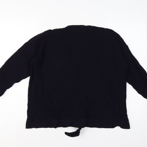 Autograph Women’s Navy UK 12 Rib Knit Tie Hem Pullover Jumper