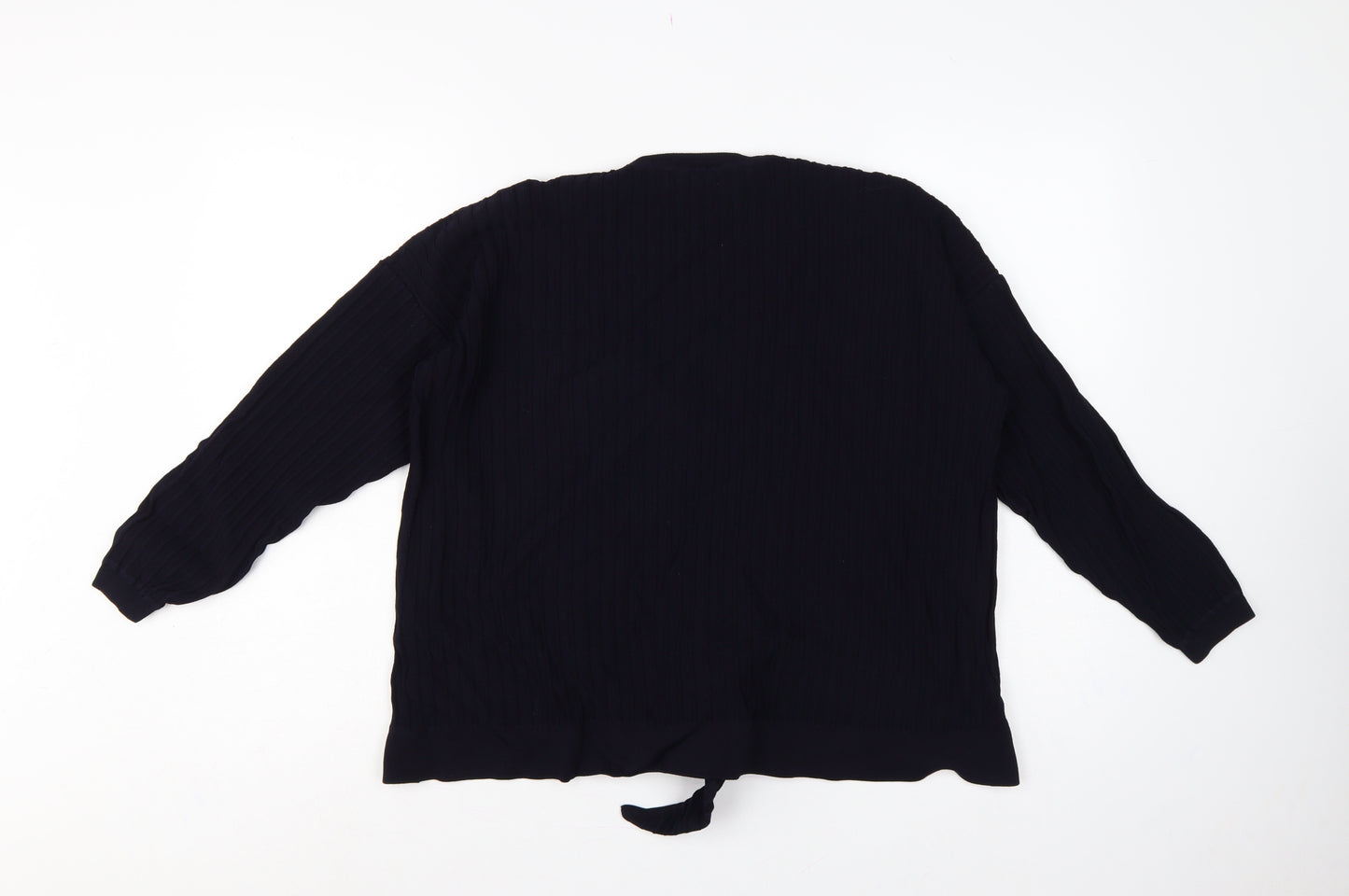 Autograph Women’s Navy UK 12 Rib Knit Tie Hem Pullover Jumper