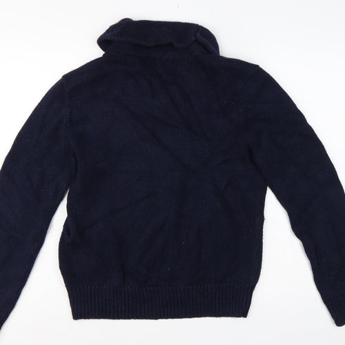 Polo Ralph Lauren Men Blue M Shawl Collar Cotton Pullover Jumper