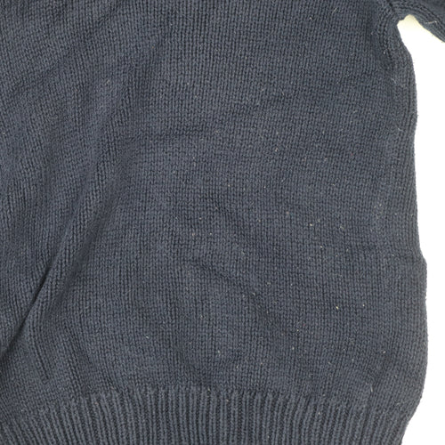 Polo Ralph Lauren Men Blue M Shawl Collar Cotton Pullover Jumper